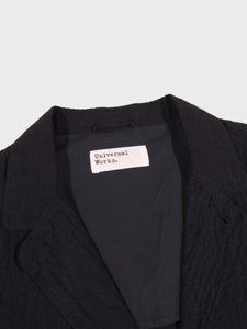 Universal Works Three Button Jacket in Dark Navy Ospina Cotton