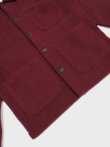 Universal Works Field Jacket in Deep Red Wool Fleece