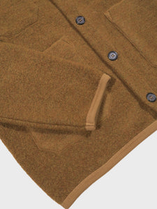 Universal Works Cardigan in Mustard Wool Fleece