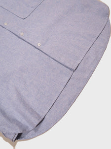 Universal Works Square Pocket Shirt in Blue Brushed Flannel