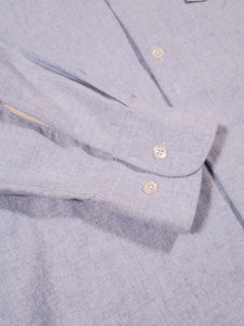 Universal Works Square Pocket Shirt in Blue Brushed Flannel