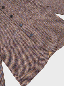 Universal Works Bakers C Jacket in Brown Harris Tweed Plaid