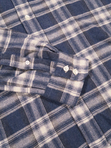 Hartford Paul Large Plaid Flannel Shirt in Denim