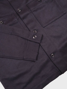 Parages Cargo Wool Overshirt in Navy