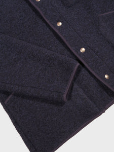 Hartford Jason Boiled Wool Jacket in Navy