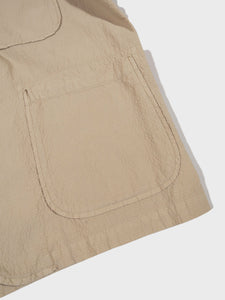 Universal Works Five Pocket Jacket in Sand Seersucker ii