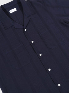 Universal Works Sal Road Shirt in Navy Maui Cotton