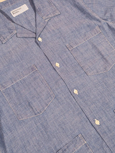 Universal Works Summer Overshirt in Washed Indigo Chambray