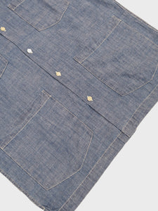 Universal Works Summer Overshirt in Washed Indigo Chambray