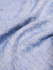 Universal Works Road Shirt in Blue Slub Linen Mix