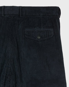 Homecore Orel Cord Pleated Trousers in Navy