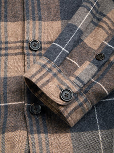 Oliver Spencer Treviscoe Larsen Check Shirt in Brown
