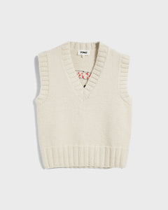 YMC Edi Vixen Knitted Vest in Cream